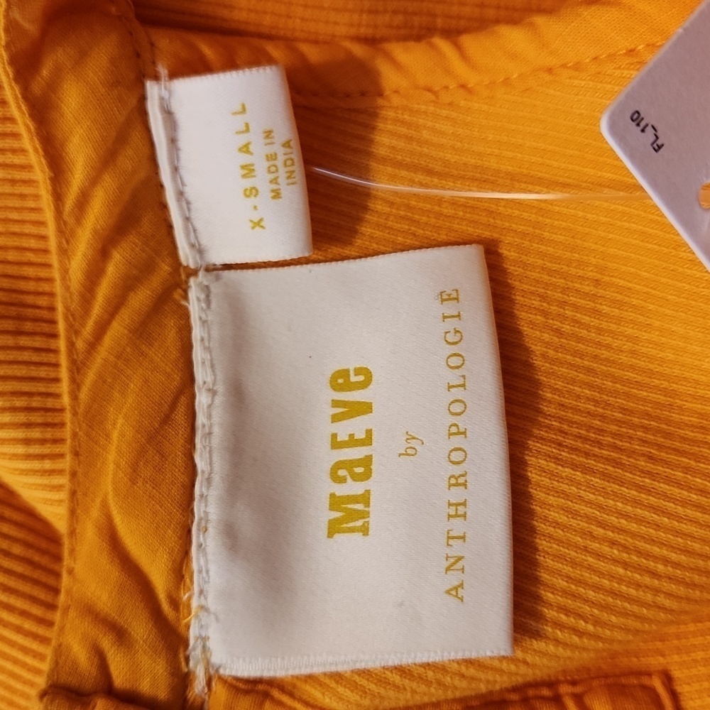 Maeve Anthropologie Orange Ruffled Rib Halter Tank Top Size XS NWT - Picture 9 of 13